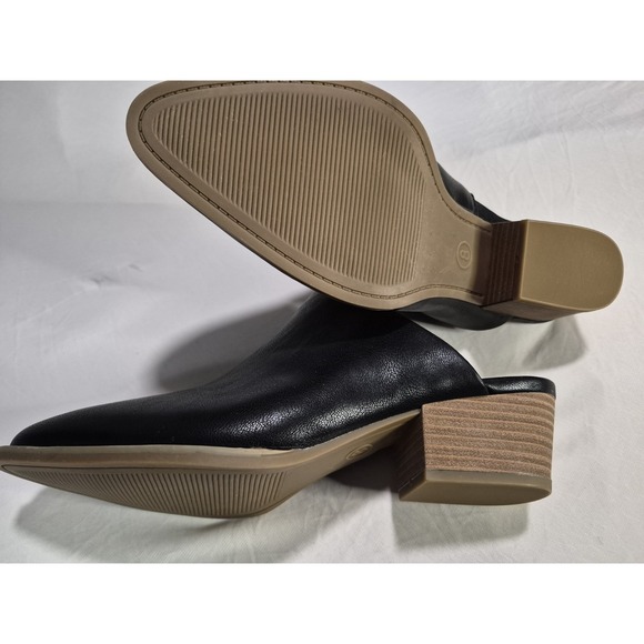 Universal thread Tara Slip On Mules Black Faux Leather Women's Size 8 - Picture 3 of 9